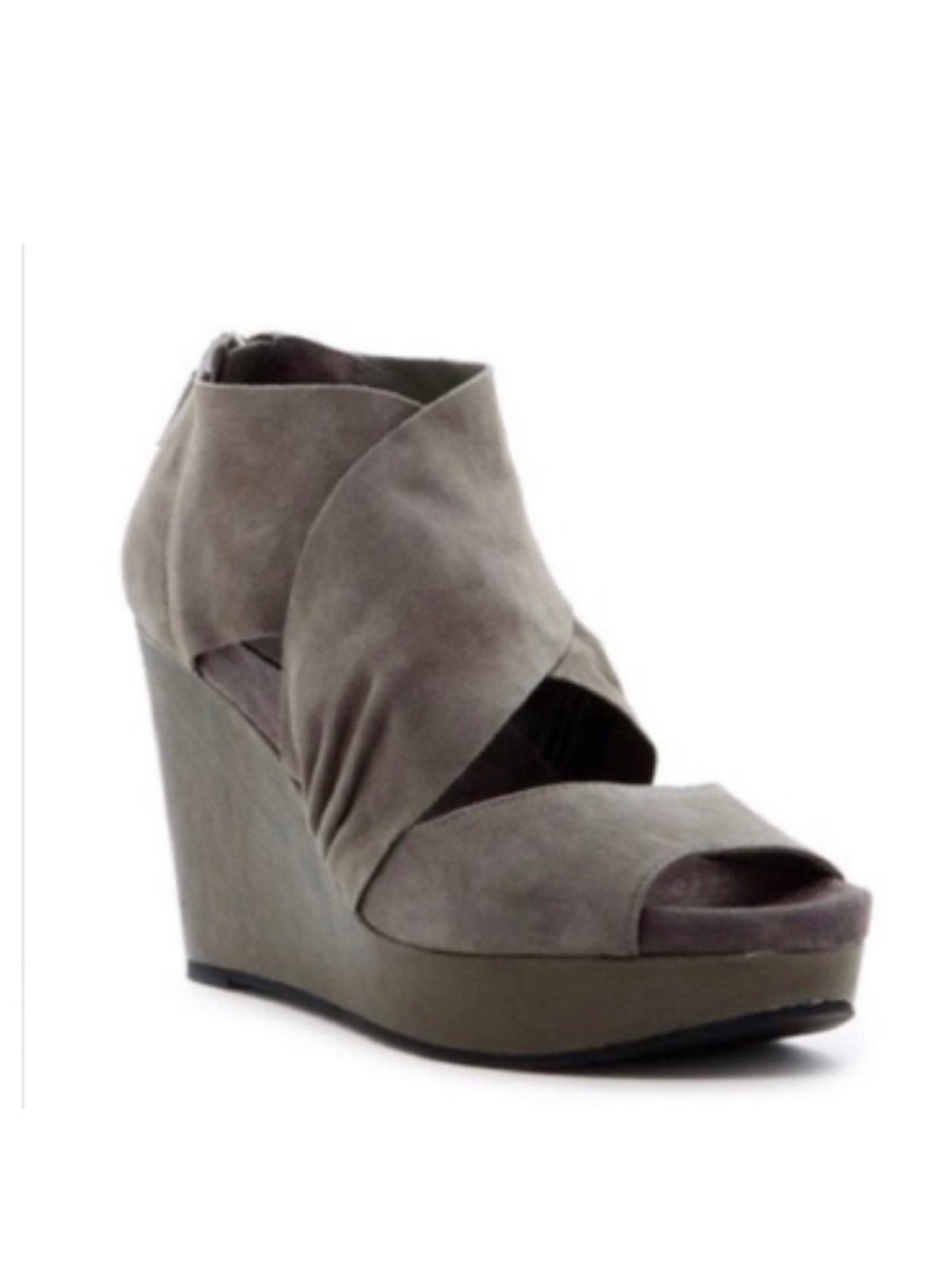 Eileen Fisher Draw Draped Suede Wedges 5